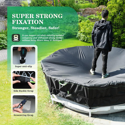 🔥18FT Round Winter PoolCover - Heavy Duty 500DAbove Ground Pool Coverwith Windproof Straps &UV Resistance