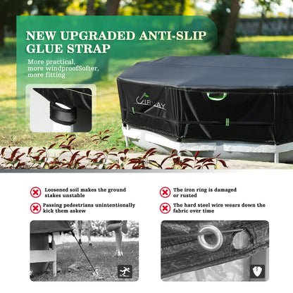 18FT Round Winter PoolCover - Heavy Duty 500DAbove Ground Pool Coverwith Windproof Straps &UV Resistance