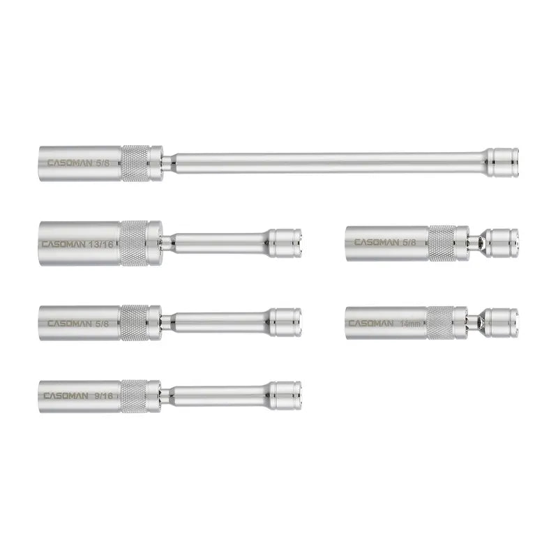 6PCS Magnetic SwivelSpark Plug Socket Set -Thin Wall 3/8" Drive, 12-Point CR-V Steel