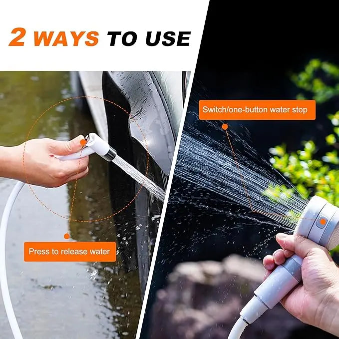 Portable Electric Handheld Shower – Outdoor Camping Shower Kit for Hiking, Pet Cleaning, Car Washing, Travel & Apartment Use