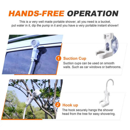 Portable Electric Handheld Shower – Outdoor Camping Shower Kit for Hiking, Pet Cleaning, Car Washing, Travel & Apartment Use
