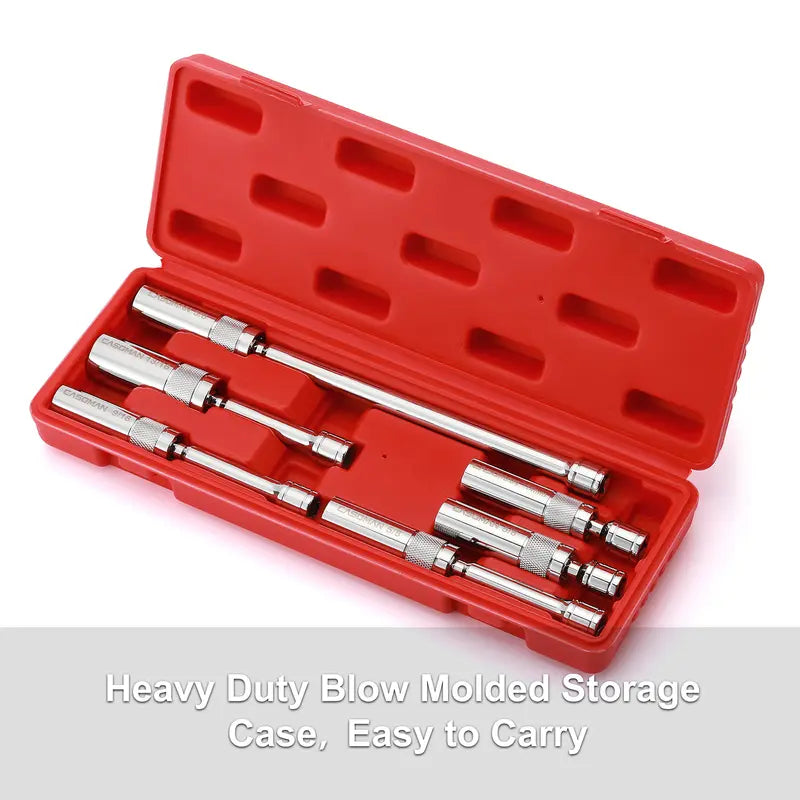 6PCS Magnetic SwivelSpark Plug Socket Set -Thin Wall 3/8" Drive, 12-Point CR-V Steel