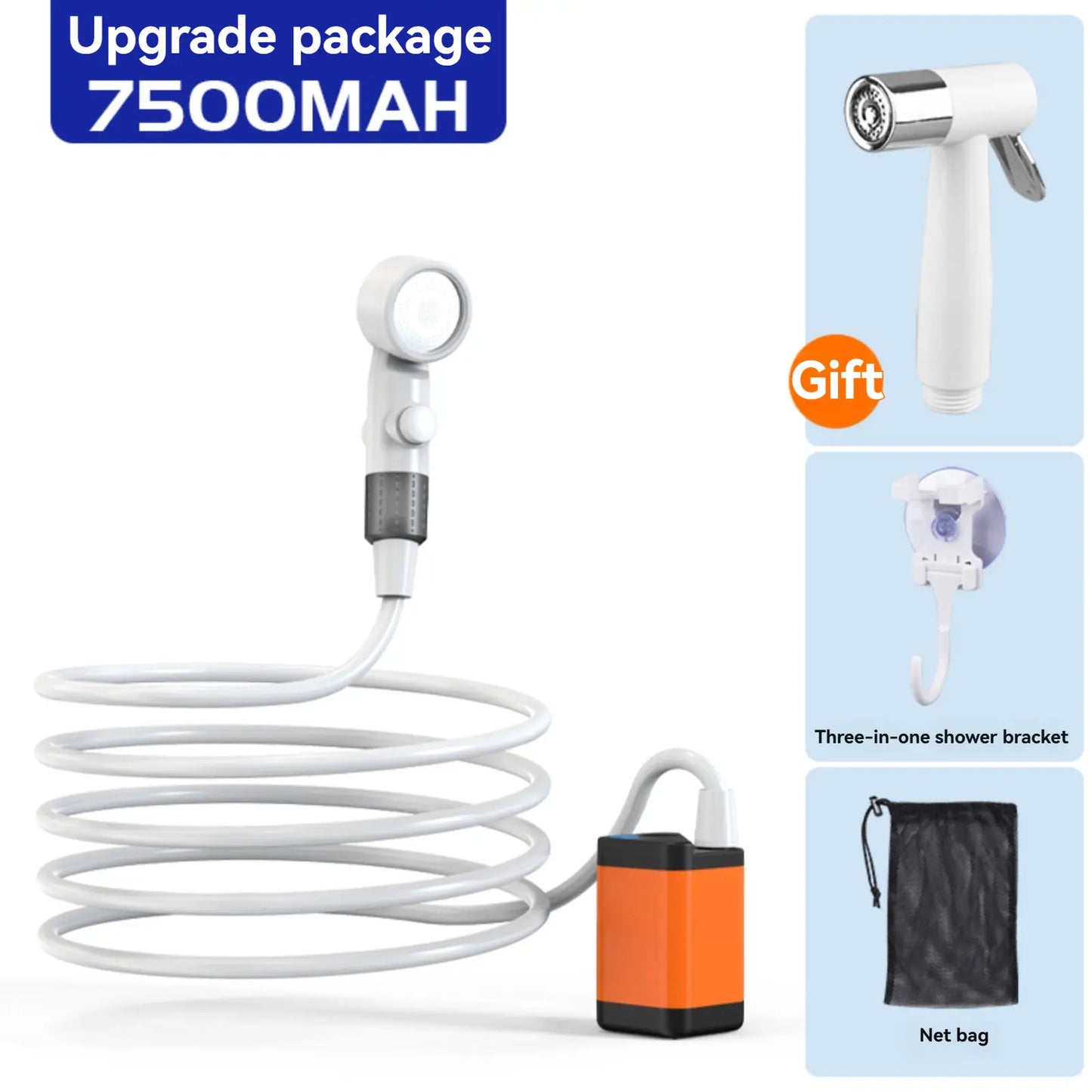 Portable Electric Handheld Shower – Outdoor Camping Shower Kit for Hiking, Pet Cleaning, Car Washing, Travel & Apartment Use